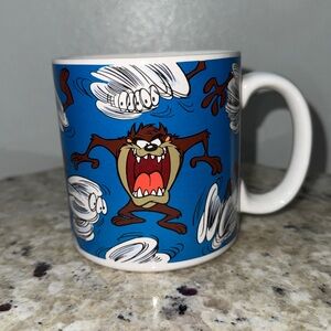 Vintage 1994 Looney Tunes Blue Taz Tasmanian Devil Applause 12oz Coffee Mug